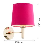 Classic wall lamps - Argon PONTE wall lamp 1 pł. 1x15W (max) pink dark brass 4349 - product 4