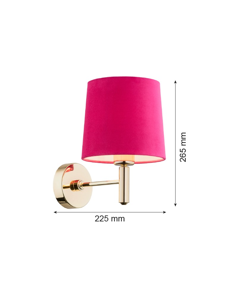 Classic wall lamps - Argon PONTE wall lamp 1 pł. 1x15W (max) pink dark brass 4349 - product kolory-swiatla.pl 4