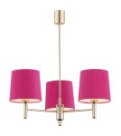 Pink chandeliers - Argon PONTE 3 fl. pendant lamp 3x15W (max) pink dark brass 1498 - product 1