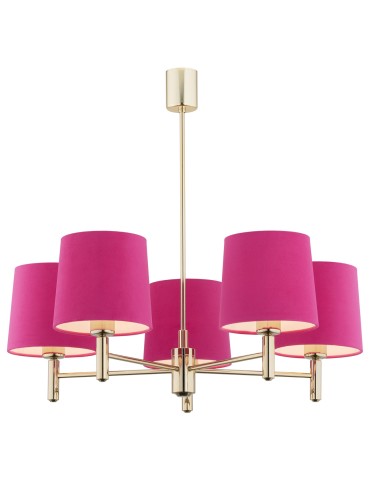 Argon PONTE 5 fl. pendant lamp 5x15W (max) pink dark brass 2089