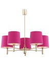 Argon PONTE 5 fl. pendant lamp 5x15W (max) pink dark brass 2089