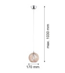 Brown pendant lamps - Argon PORTORYKO 1 fl. pendant lamp 1x7W (max) light bronze chrome 3678 - product 2