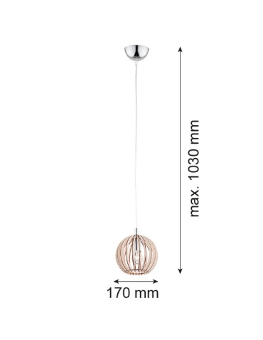 Argon PORTORYKO 1 fl. pendant lamp 1x7W (max) light bronze chrome 3678 - product 2