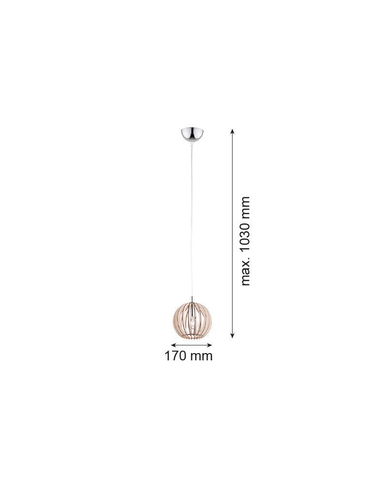 Brown pendant lamps - Argon PORTORYKO 1 fl. pendant lamp 1x7W (max) light bronze chrome 3678 - product kolory-swiatla.pl 2
