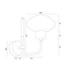 Argon RAVELLO kinkiet 1 pł. 1x7W (max) opal mat czarny struktura 8032