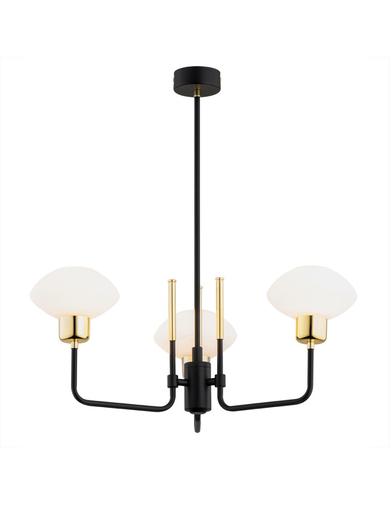 Argon RAVELLO żyrandol 3 pł. 3x7W (max) opal mat czarny struktura 6166