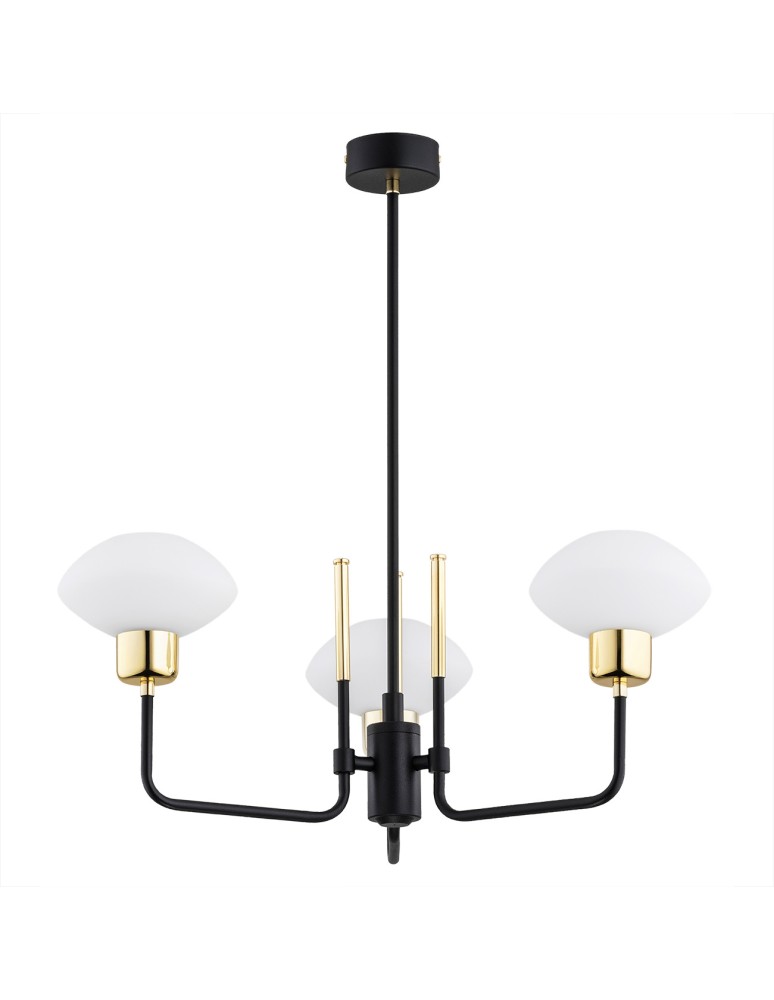 Argon RAVELLO żyrandol 3 pł. 3x7W (max) opal mat czarny struktura 6166