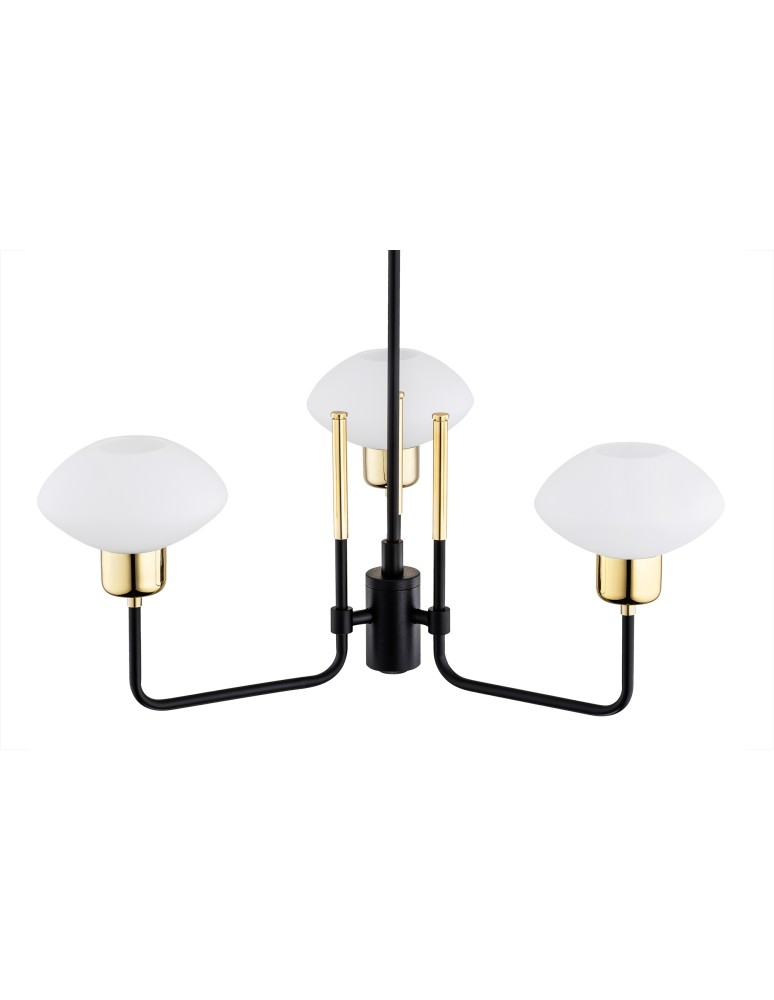 Argon RAVELLO żyrandol 3 pł. 3x7W (max) opal mat czarny struktura 6166