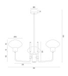 Argon RAVELLO żyrandol 3 pł. 3x7W (max) opal mat czarny struktura 6166