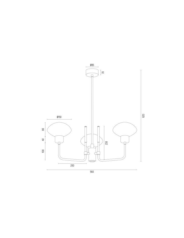 Argon RAVELLO żyrandol 3 pł. 3x7W (max) opal mat czarny struktura 6166