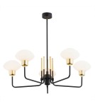 Argon RAVELLO żyrandol 5 pł. 5x7W (max) opal mat czarny struktura 2128