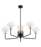 Argon RAVELLO żyrandol 5 pł. 5x7W (max) opal mat czarny struktura 2128