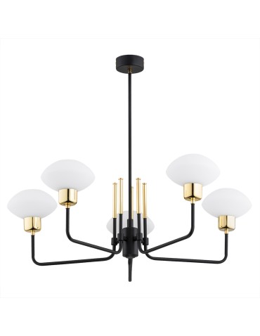 Argon RAVELLO chandelier 5 fl. 5x7W (max) opal mat black structure 2128 - product 2