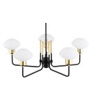 Argon RAVELLO żyrandol 5 pł. 5x7W (max) opal mat czarny struktura 2128