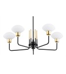 Argon RAVELLO żyrandol 5 pł. 5x7W (max) opal mat czarny struktura 2128