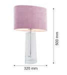 Glass standing lamps - Argon PRATO 1 fl. table lamp 1x15W (max) pink transparent 3841 - product 3