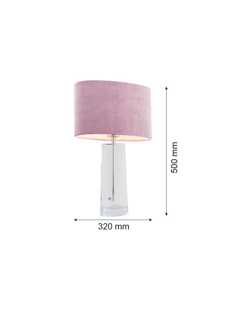 Glass standing lamps - Argon PRATO 1 fl. table lamp 1x15W (max) pink transparent 3841 - product kolory-swiatla.pl 3