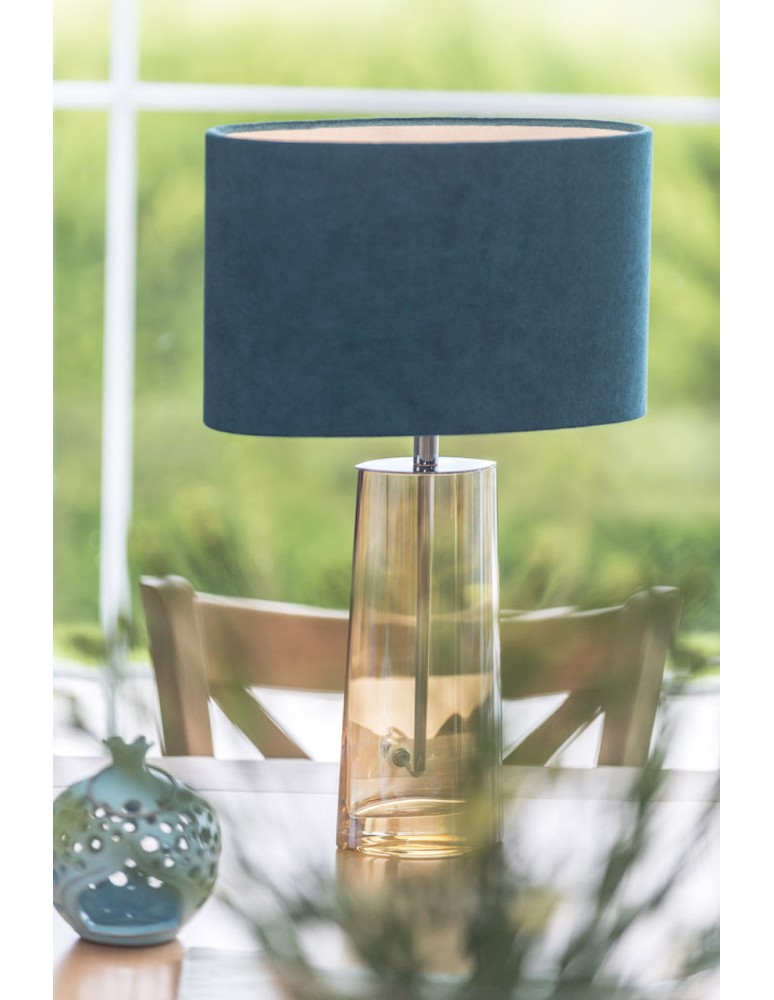 Glass standing lamps - Argon PRATO 1 fl. table lamp 1x15W (max) turquoise leaf honey 3842 - product kolory-swiatla.pl 2