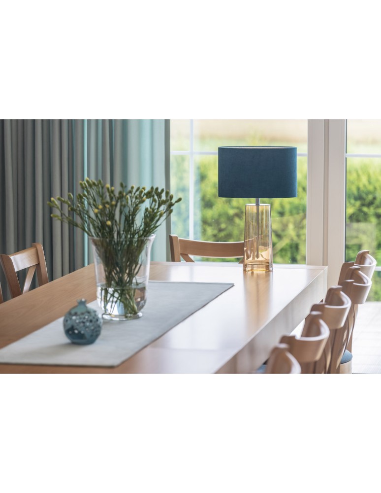 Glass standing lamps - Argon PRATO 1 fl. table lamp 1x15W (max) turquoise leaf honey 3842 - product kolory-swiatla.pl 3