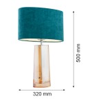 Glass standing lamps - Argon PRATO 1 fl. table lamp 1x15W (max) turquoise leaf honey 3842 - product 4
