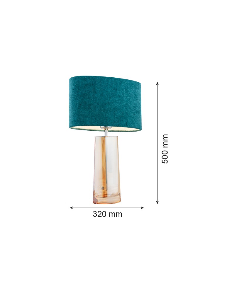 Glass standing lamps - Argon PRATO 1 fl. table lamp 1x15W (max) turquoise leaf honey 3842 - product kolory-swiatla.pl 4