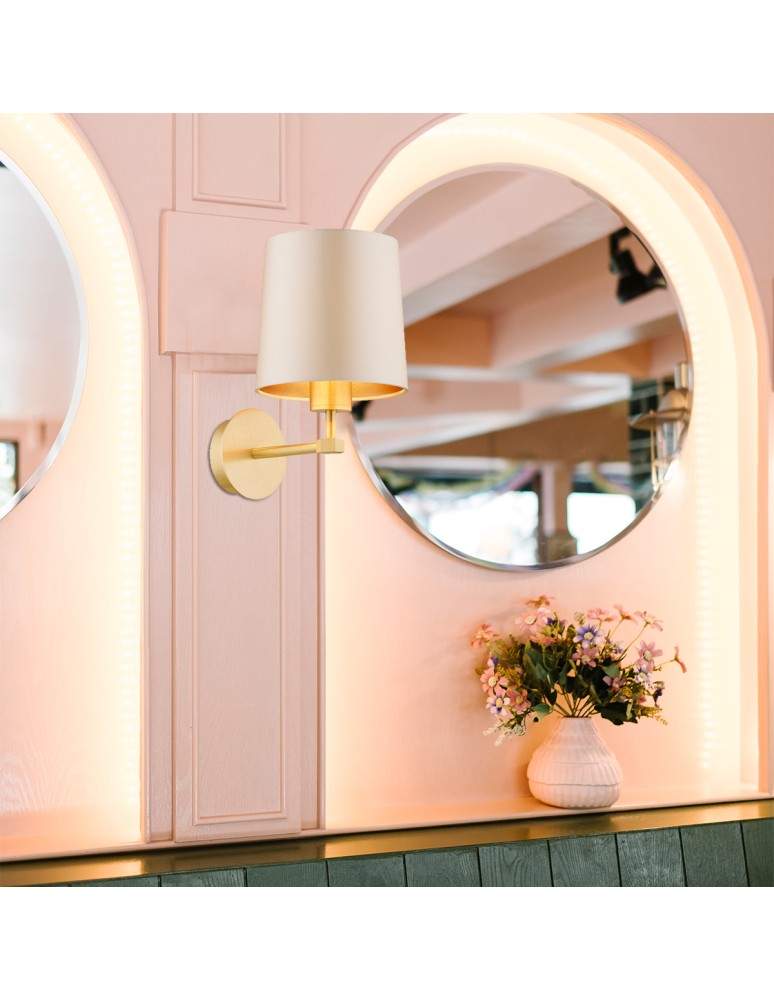 Wall lamps with lampshade - Argon PRINCETON 8545 satin lampshade, brass - product kolory-swiatla.pl 3