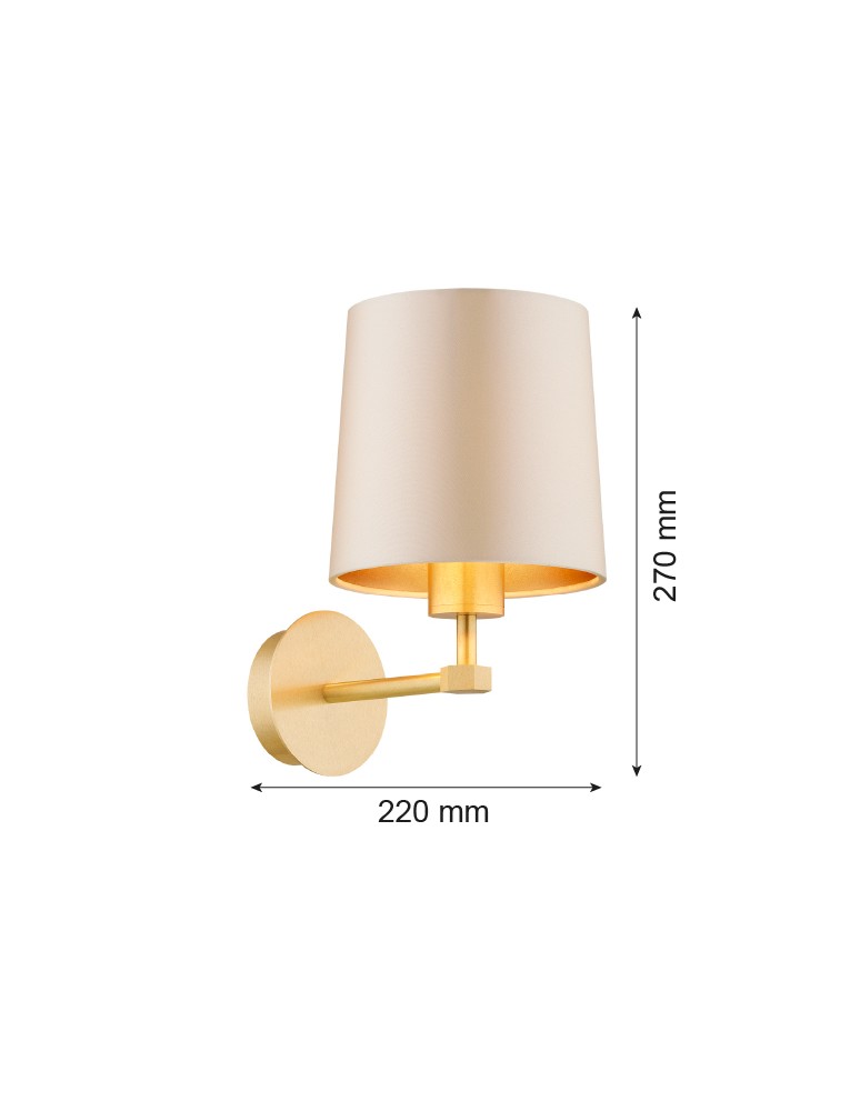 Wall lamps with lampshade - Argon PRINCETON 8545 satin lampshade, brass - product kolory-swiatla.pl 6