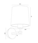 Wall lamps with lampshade - Argon PRINCETON 8545 satin lampshade, brass - product 7