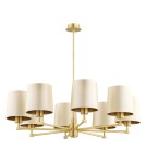 Gold chandeliers - Argon PRINCETON 5071 satin lampshade, brass - product 2