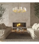 Gold chandeliers - Argon PRINCETON 5071 satin lampshade, brass - product 3