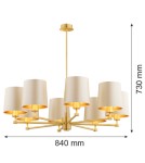 Gold chandeliers - Argon PRINCETON 5071 satin lampshade, brass - product 9
