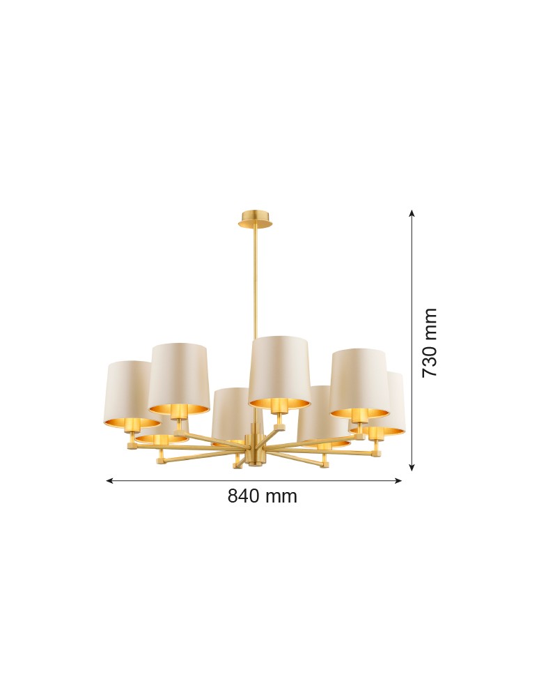 Gold chandeliers - Argon PRINCETON 5071 satin lampshade, brass - product kolory-swiatla.pl 9