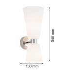 Wall lamps - Argon RENO wall lamp 2 pł. 2x7W (max) opal mat chrome 1033 - product 3