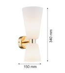 Argon RENO kinkiet 2 pł. 2x7W (max) opal mat mosiądz 1034