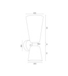 Argon RENO kinkiet 2 pł. 2x7W (max) opal mat mosiądz 1034