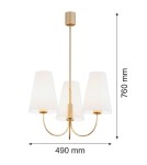 3-point chandelier - Argon SAFIANO 3 fl. chandelier 3x15W (max) white gold 6267 - product 3