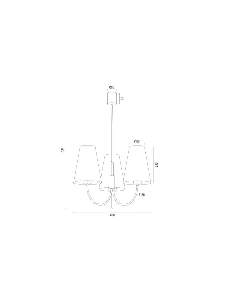 3-point chandelier - Argon SAFIANO 3 fl. chandelier 3x15W (max) white gold 6267 - product kolory-swiatla.pl 4