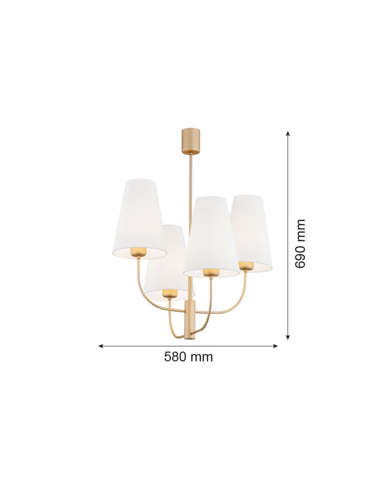 4 point chandelier - Argon SAFIANO 4 fl. chandelier 4x15W (max) white gold 1821 - product kolory-swiatla.pl 3