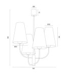 4 point chandelier - Argon SAFIANO 4 fl. chandelier 4x15W (max) white gold 1821 - product 4