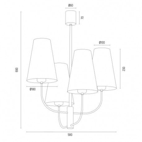 Argon SAFIANO żyrandol 4 pł. 4x15W (max) biały złoty 1821