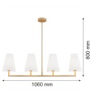 4 point chandelier - Argon SAFIANO 4 fl. pendant lamp 4x15W (max) white gold 1828 - product 4