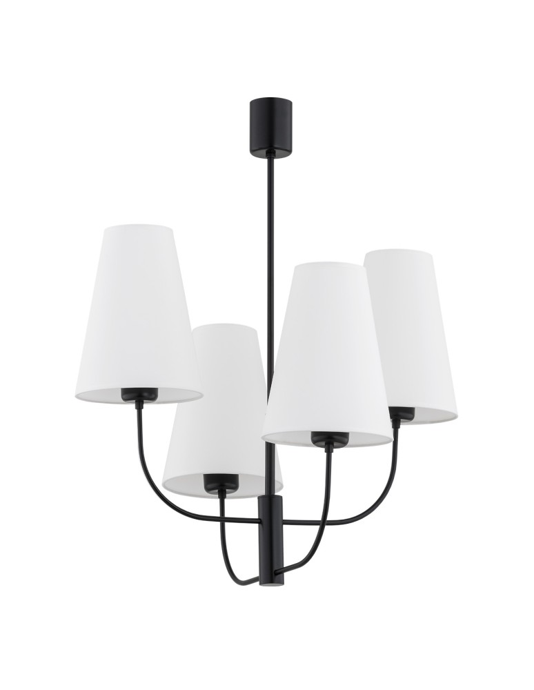 4 point chandelier - Argon SAFIANO chandelier 4 fl. 4x15W (max) white black 1822 - product kolory-swiatla.pl 2