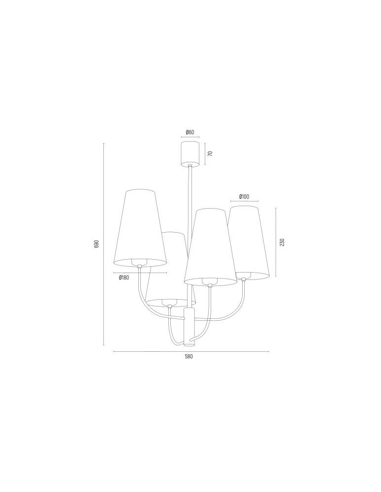 4 point chandelier - Argon SAFIANO chandelier 4 fl. 4x15W (max) white black 1822 - product kolory-swiatla.pl 8