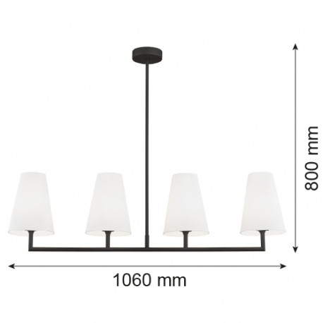 Argon SAFIANO lampa wisząca 4 pł. 4x15W (max) biały czarny 1831
