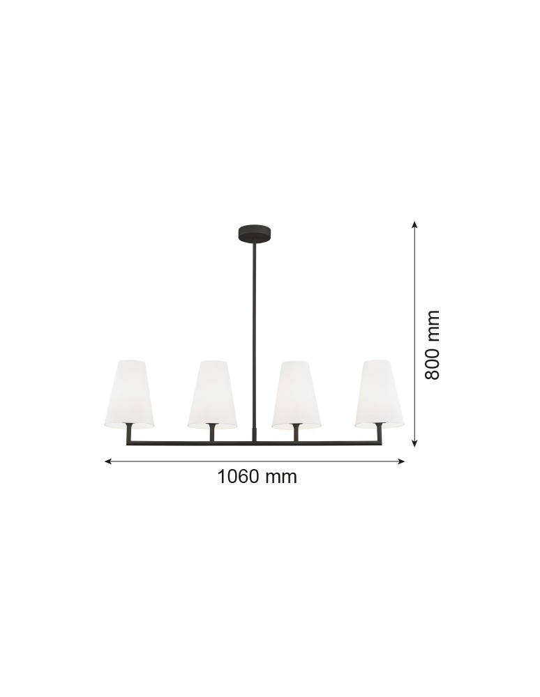 4 point chandelier - Argon SAFIANO 4 fl. pendant lamp 4x15W (max) white black 1831 - product kolory-swiatla.pl 4