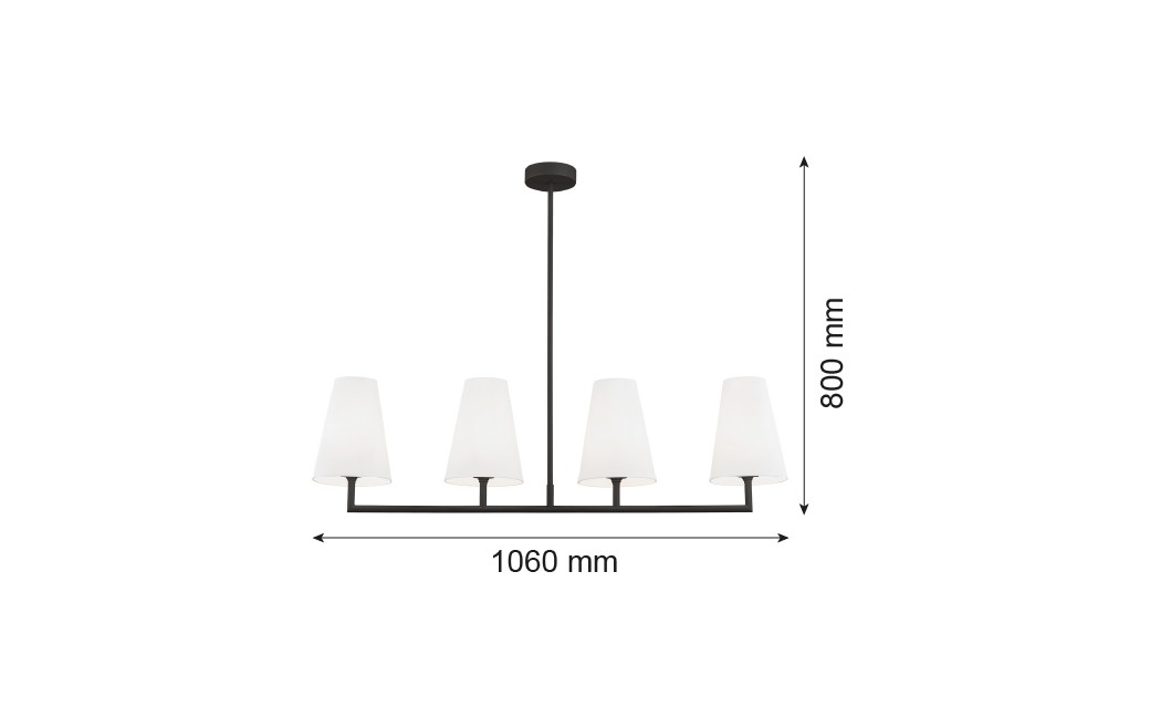 Argon SAFIANO lampa wisząca 4 pł. 4x15W (max) biały czarny 1831