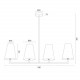 Argon SAFIANO lampa wisząca 4 pł. 4x15W (max) biały czarny 1831