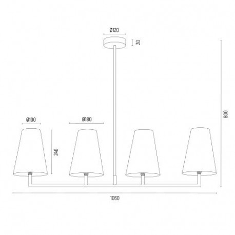 Argon SAFIANO lampa wisząca 4 pł. 4x15W (max) biały czarny 1831