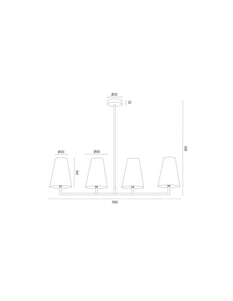 4 point chandelier - Argon SAFIANO 4 fl. pendant lamp 4x15W (max) white black 1831 - product kolory-swiatla.pl 5