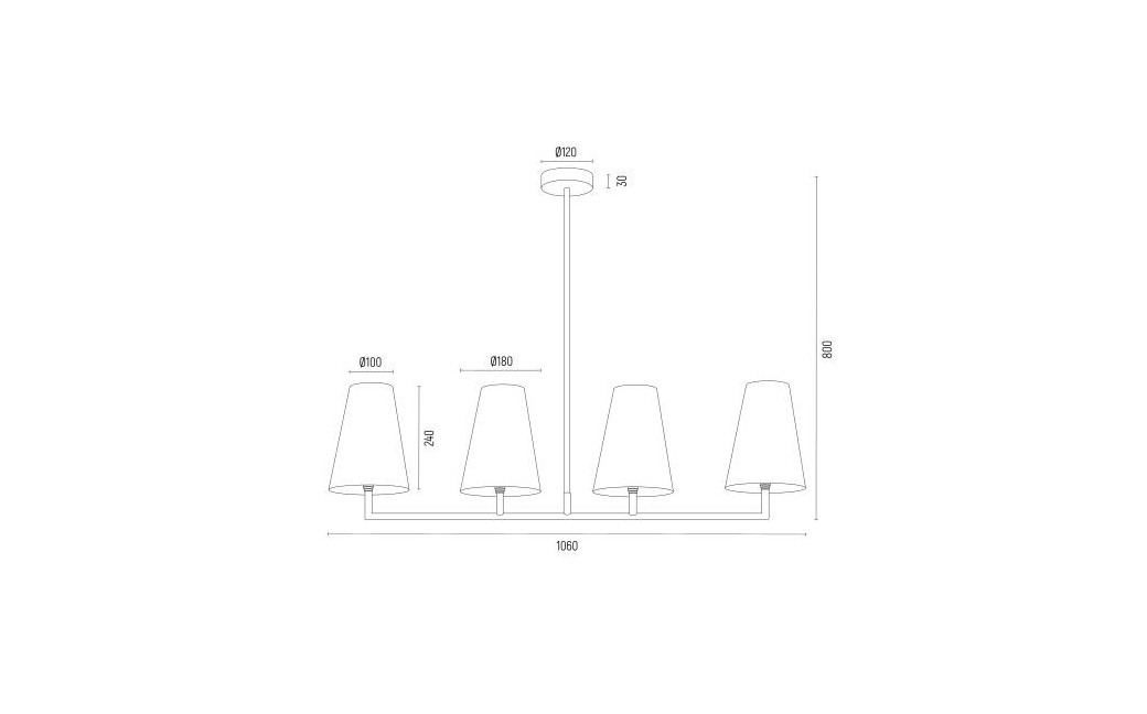 Argon SAFIANO lampa wisząca 4 pł. 4x15W (max) biały czarny 1831